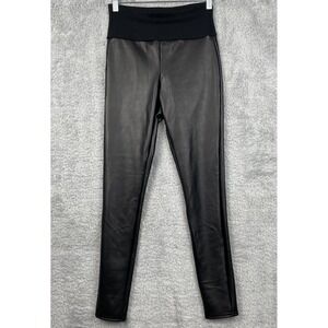 Spanx Assets Faux Leather Leggings Womens Small Black Rock Glamcore Mob Wife